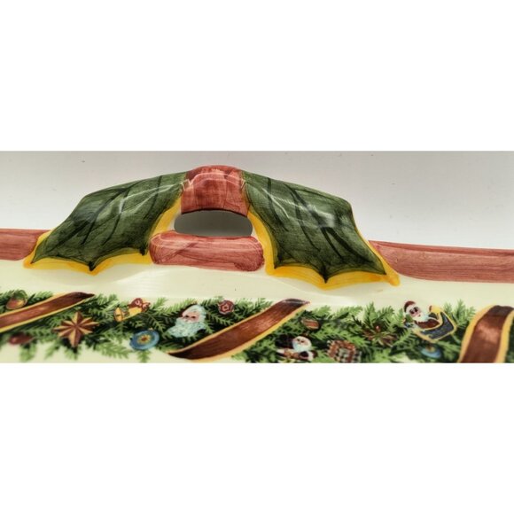 Christopher Radko Christmas Serving Tray Christophers Tree Ceramic Made In Portu - Picture 2 of 6